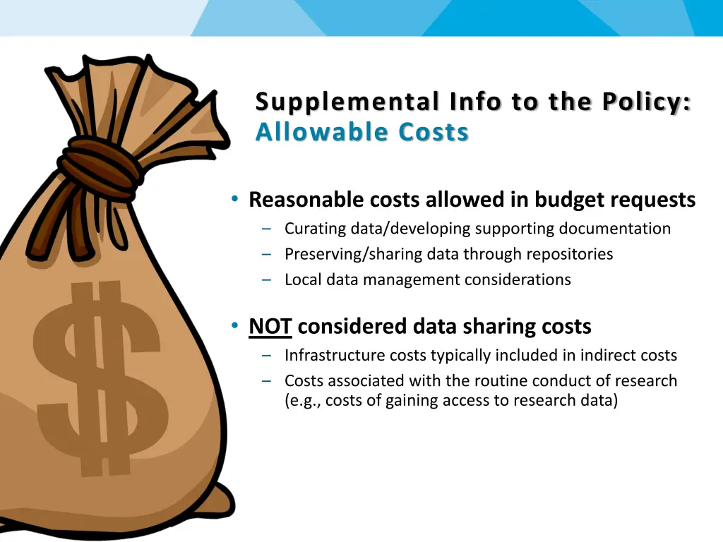 supplemental info to the policy allowable costs