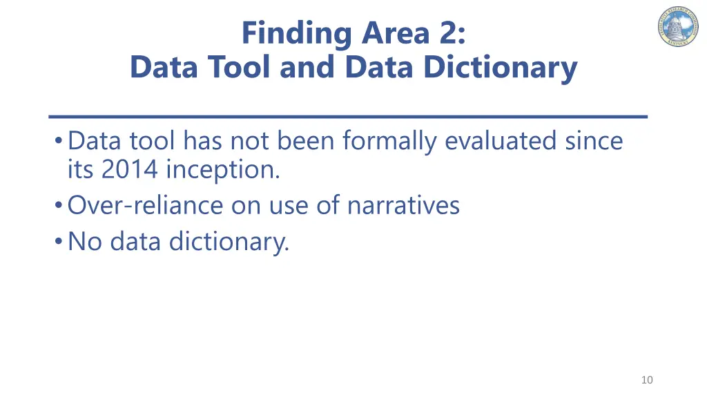 finding area 2 data tool and data dictionary