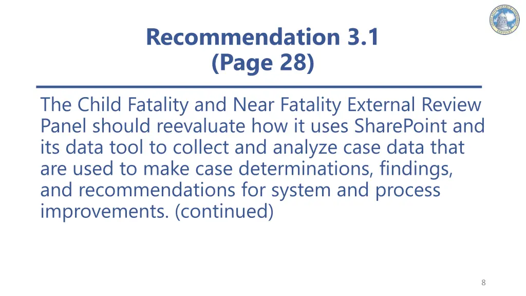 recommendation 3 1 page 28