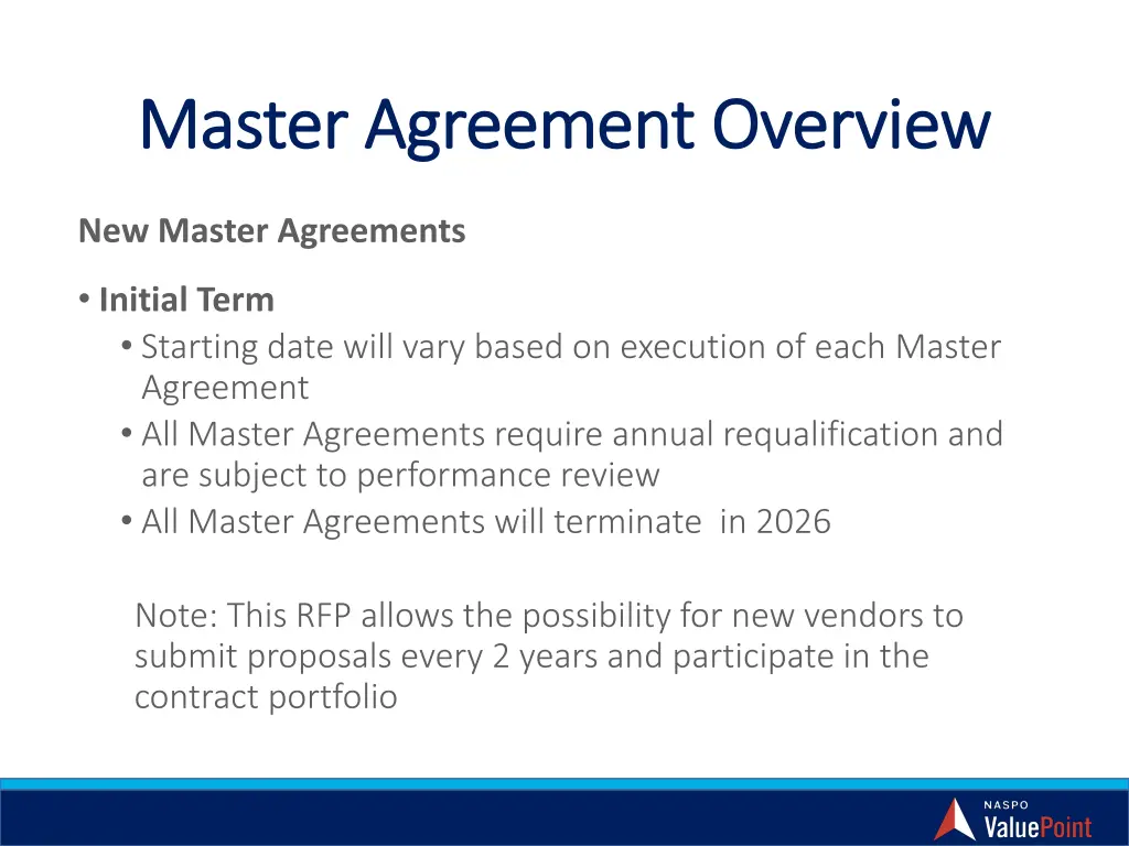 master agreement overview master agreement