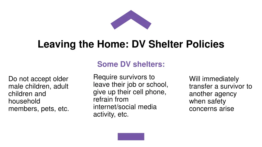 leaving the home dv shelter policies