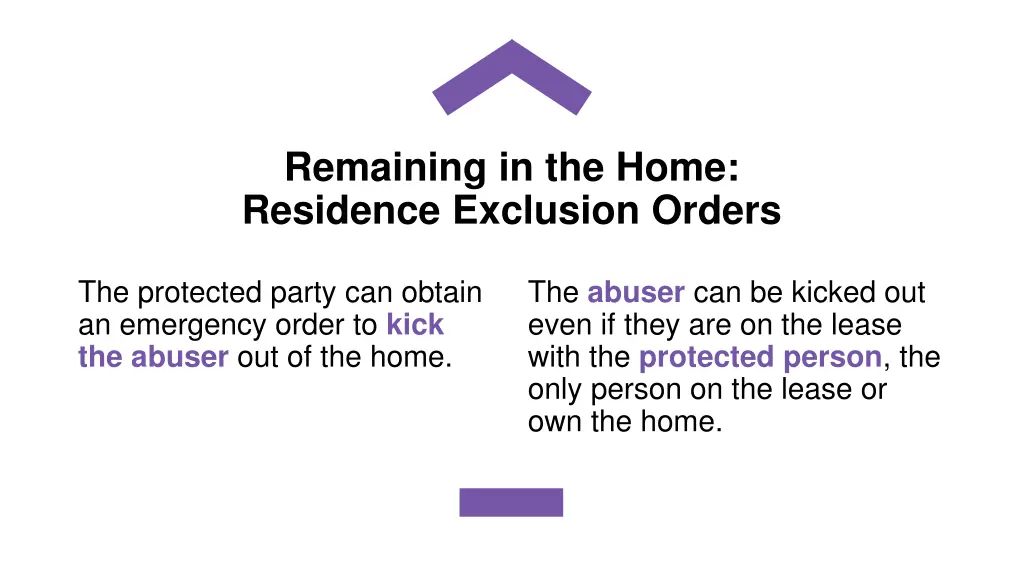 remaining in the home residence exclusion orders