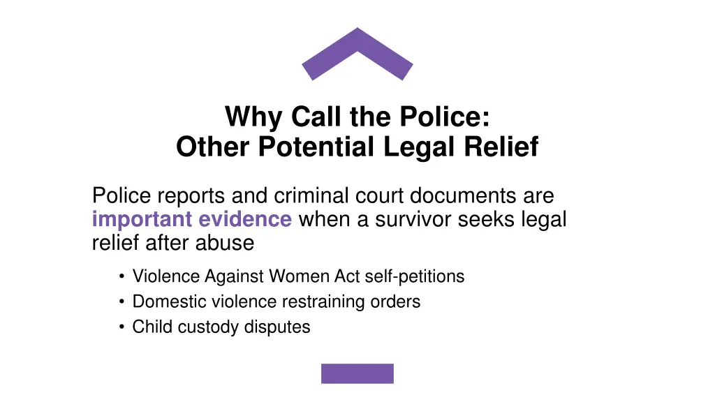 why call the police other potential legal relief
