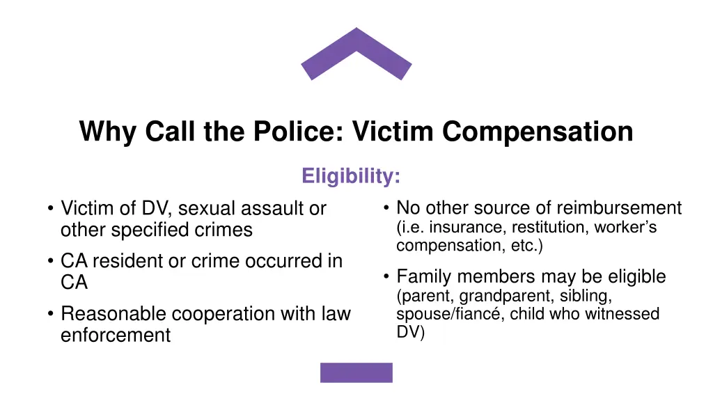 why call the police victim compensation