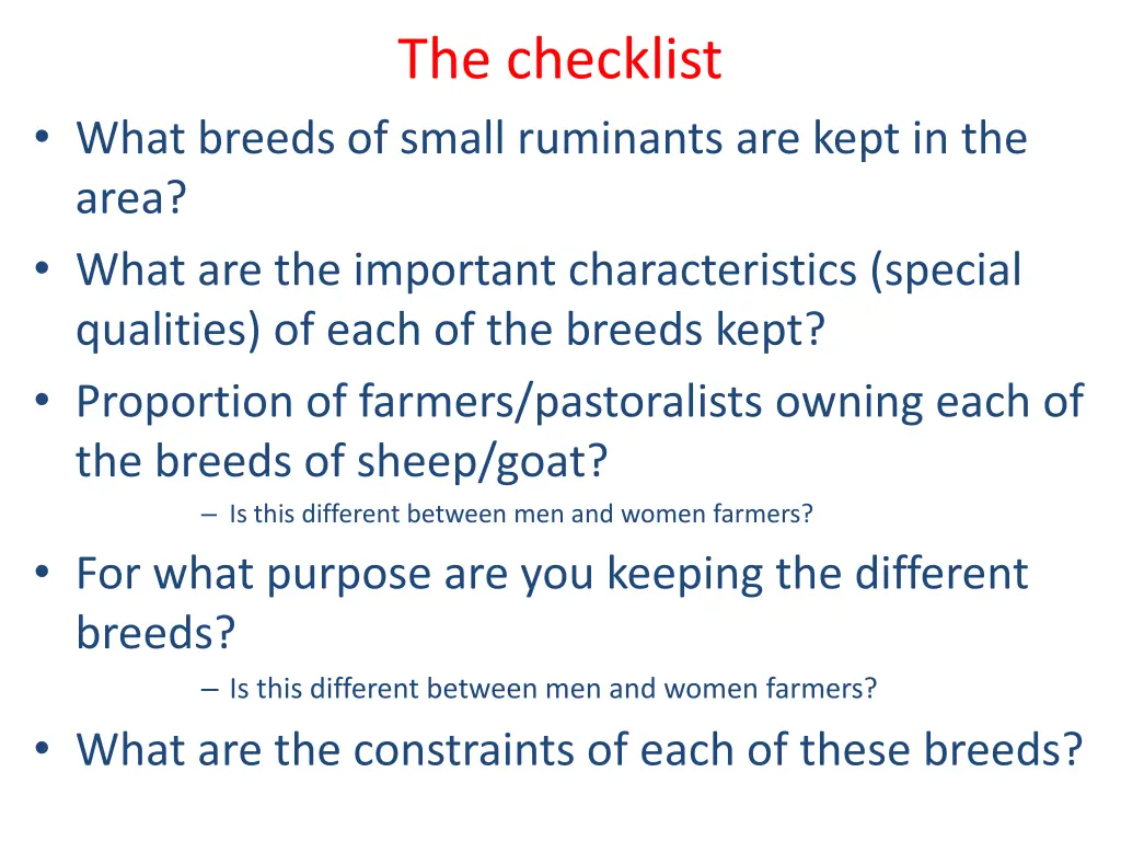 the checklist