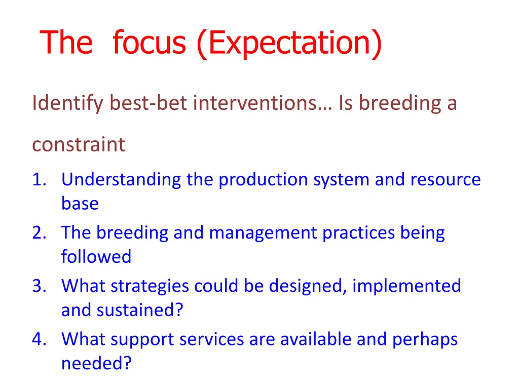 the focus expectation