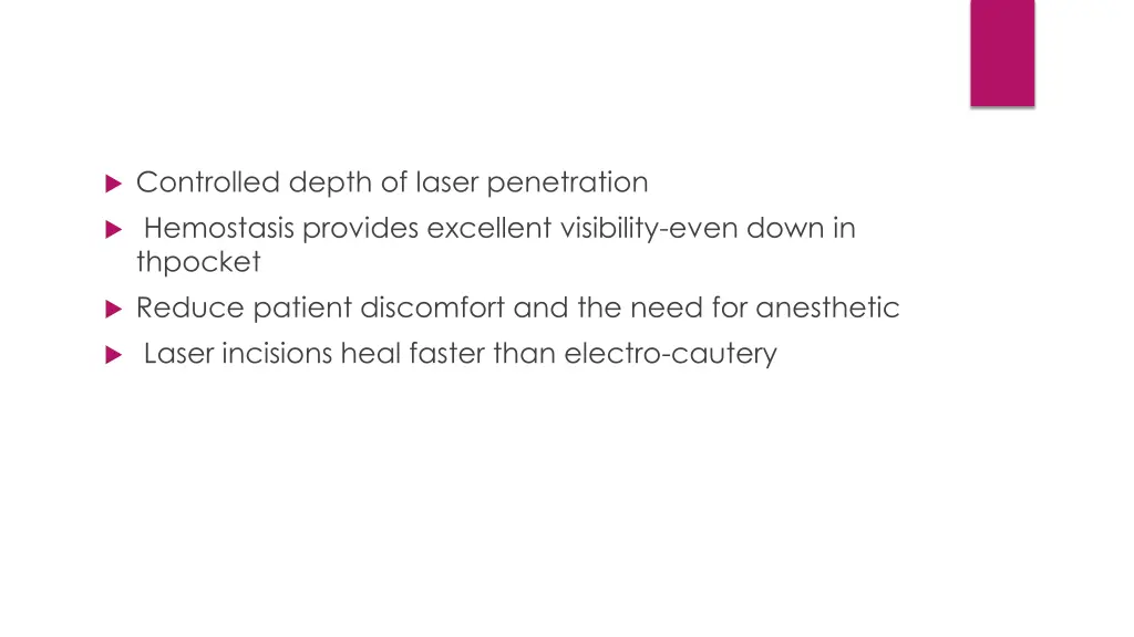 controlled depth of laser penetration hemostasis