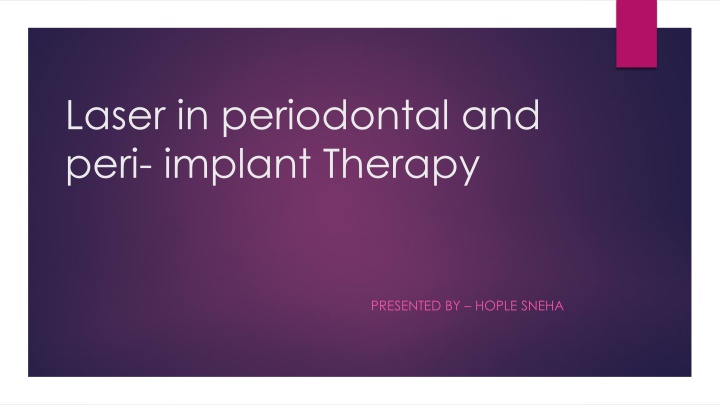 laser in periodontal and peri implant therapy