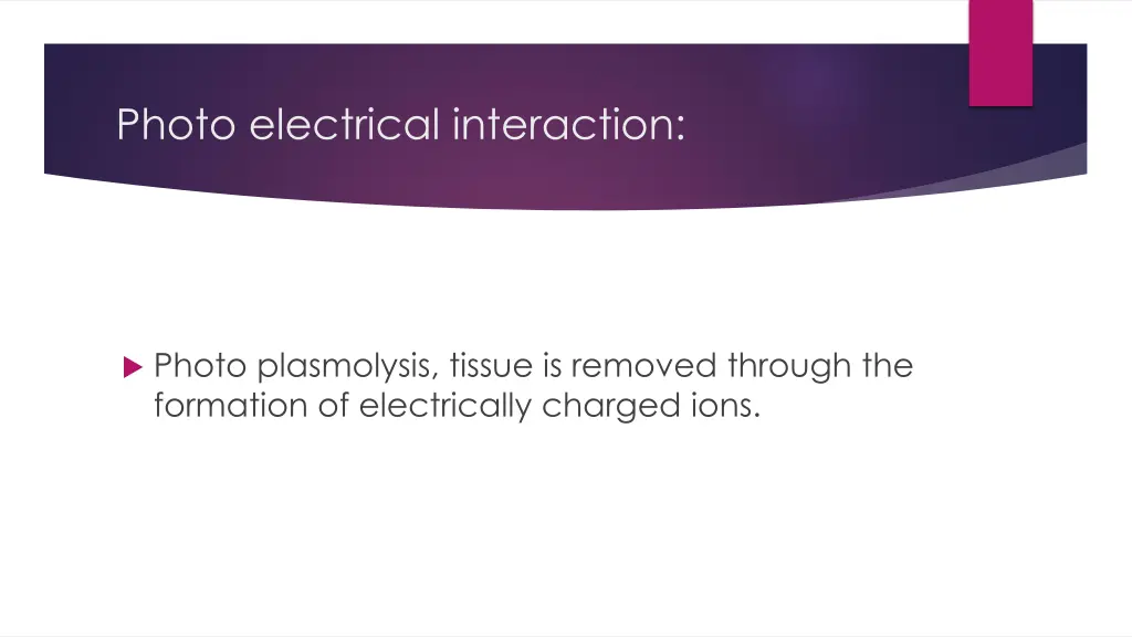 photo electrical interaction