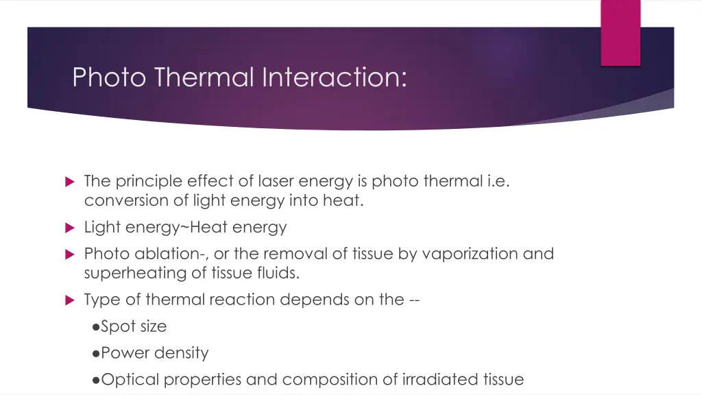 photo thermal interaction