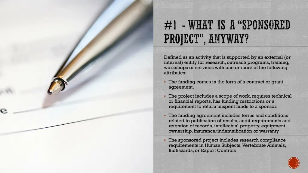 1 what is a sponsored project anyway