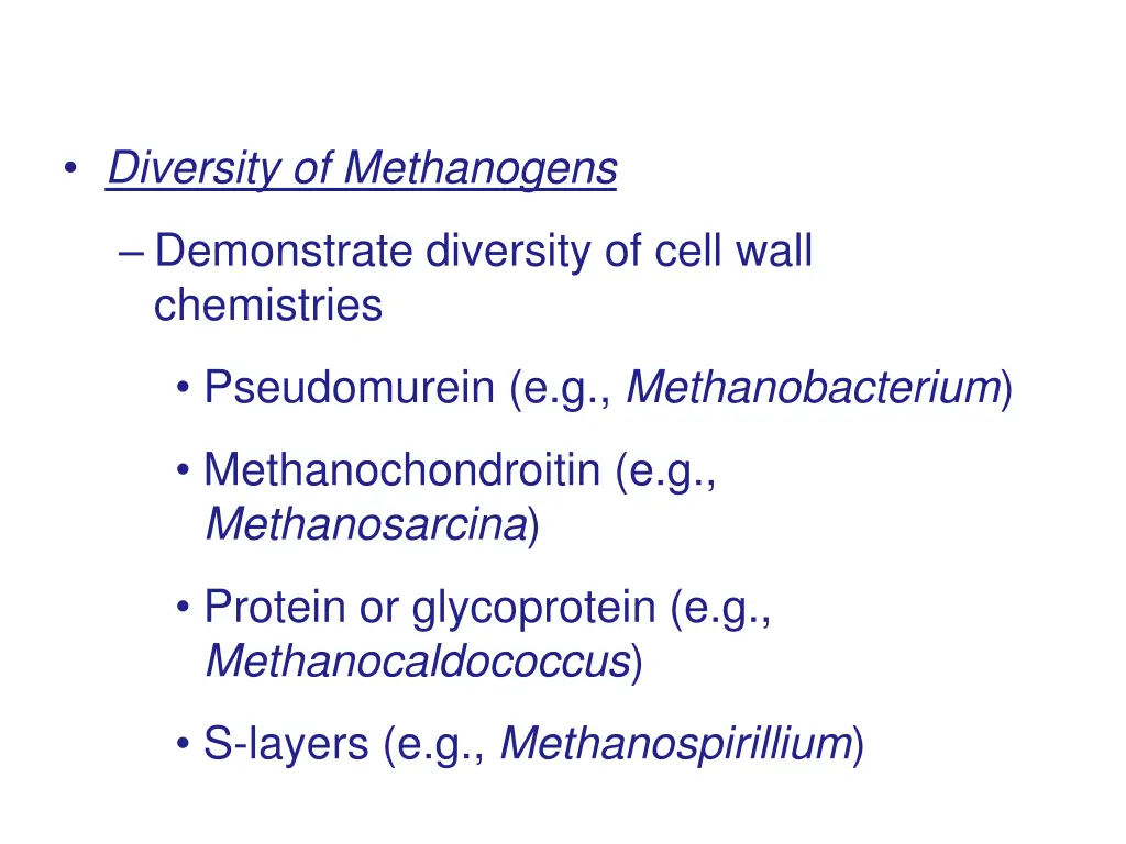 diversity of methanogens
