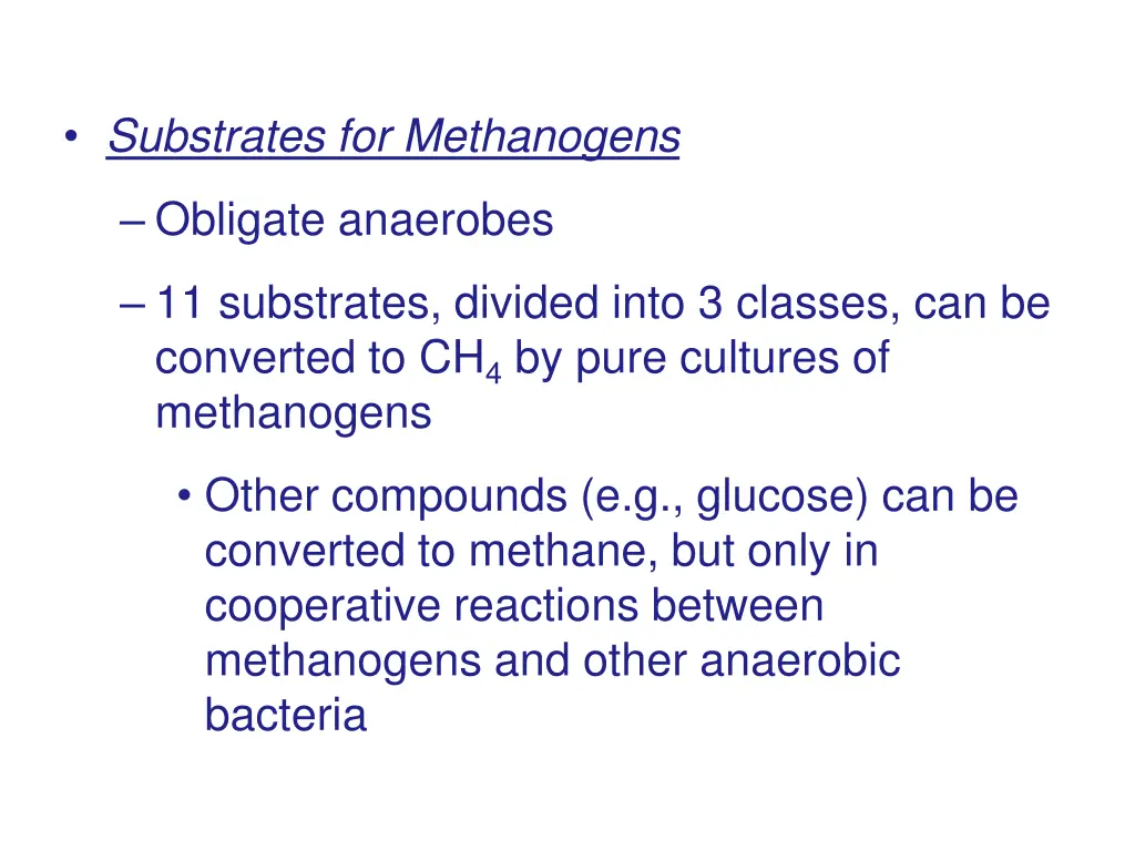 substrates for methanogens