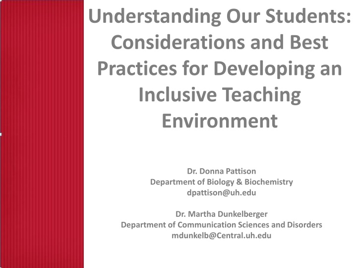 understanding our students considerations
