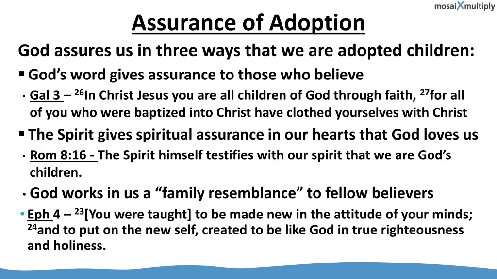 assurance of adoption