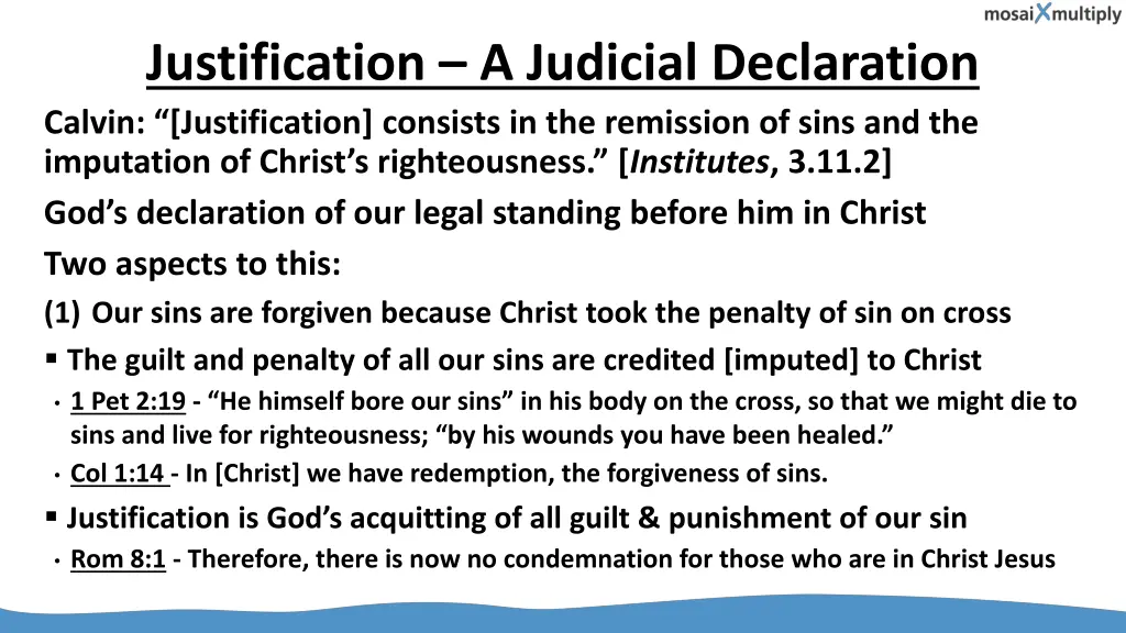 justification a judicial declaration