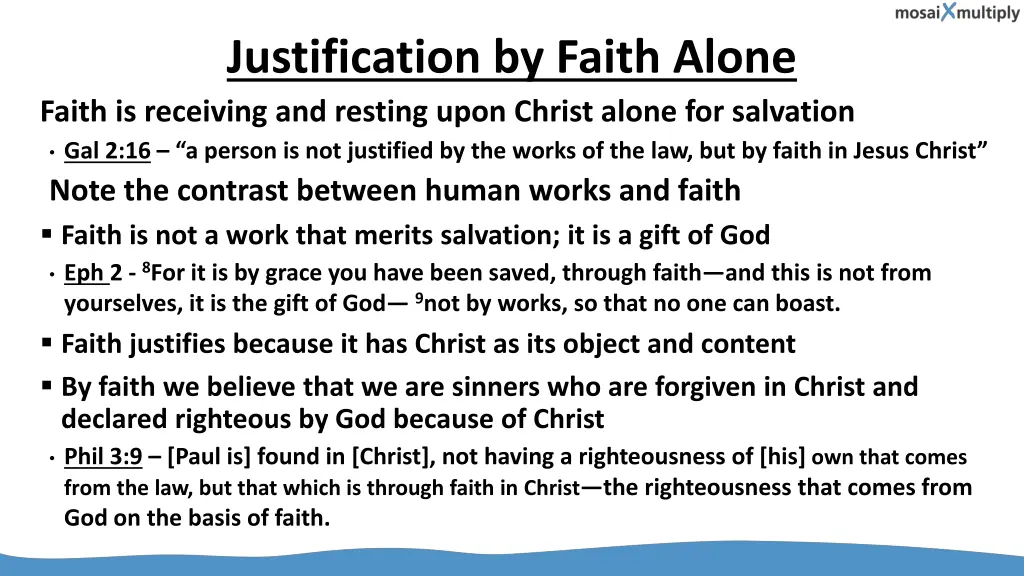justification by faith alone
