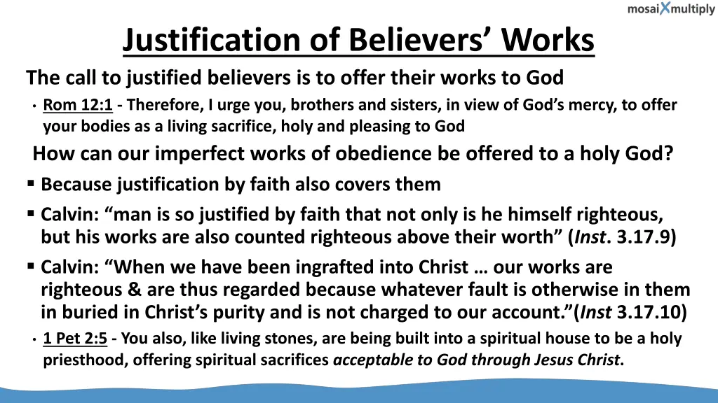 justification of believers works