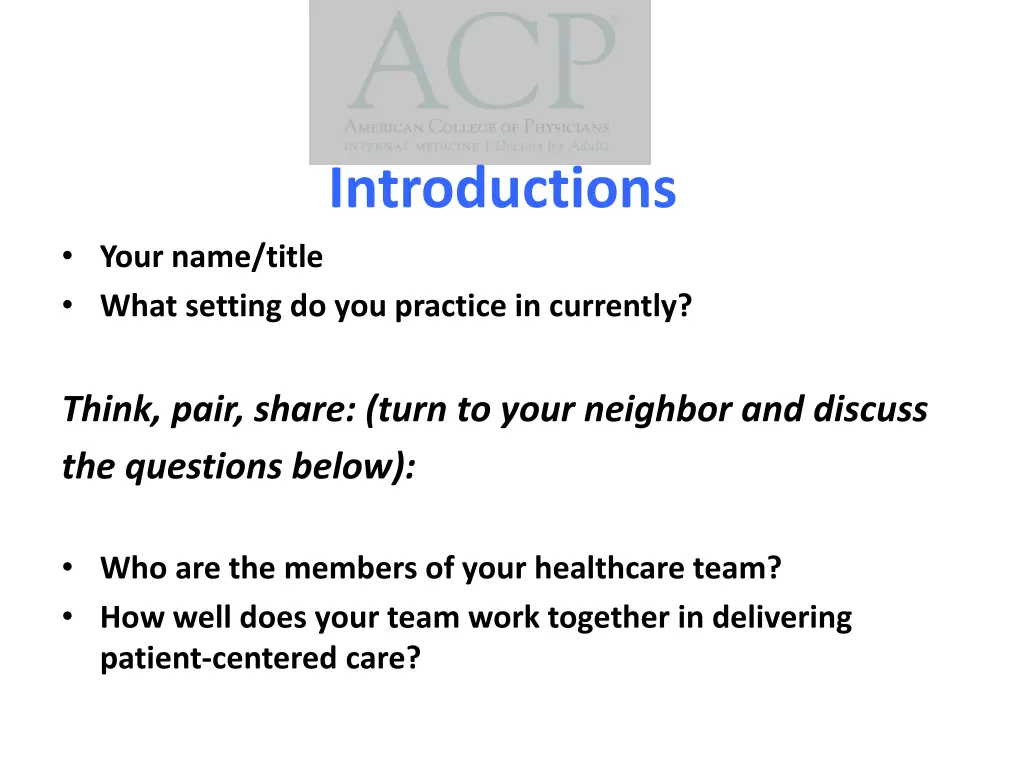 introductions