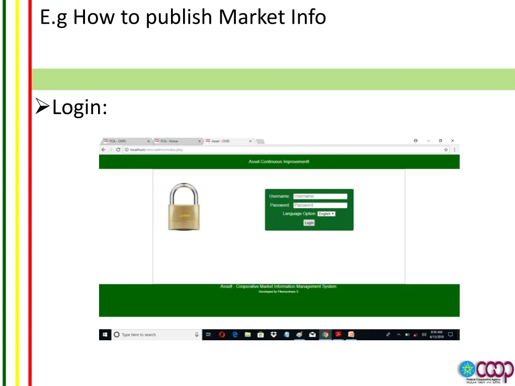 e g how to publish market info