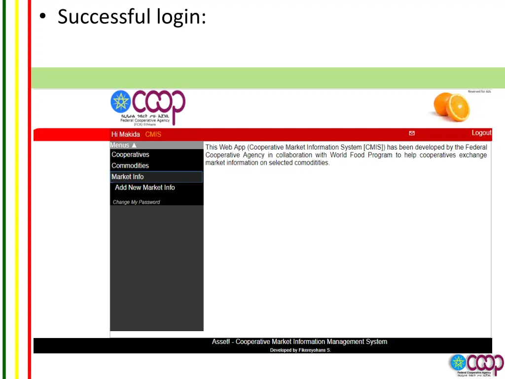 successful login