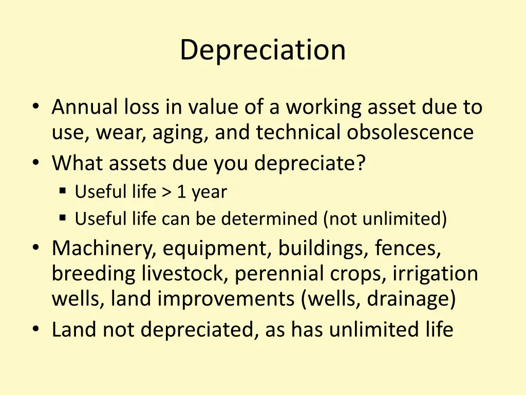 depreciation