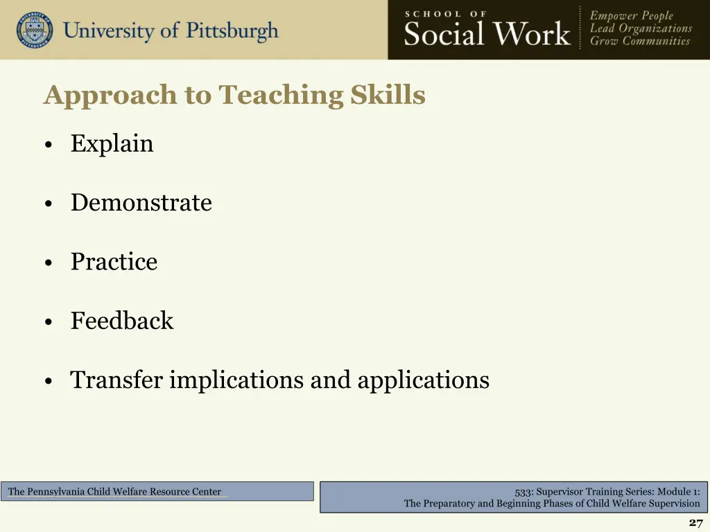approach to teaching skills