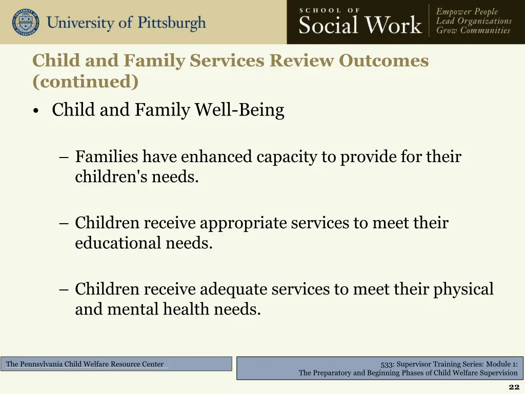 child and family services review outcomes 2