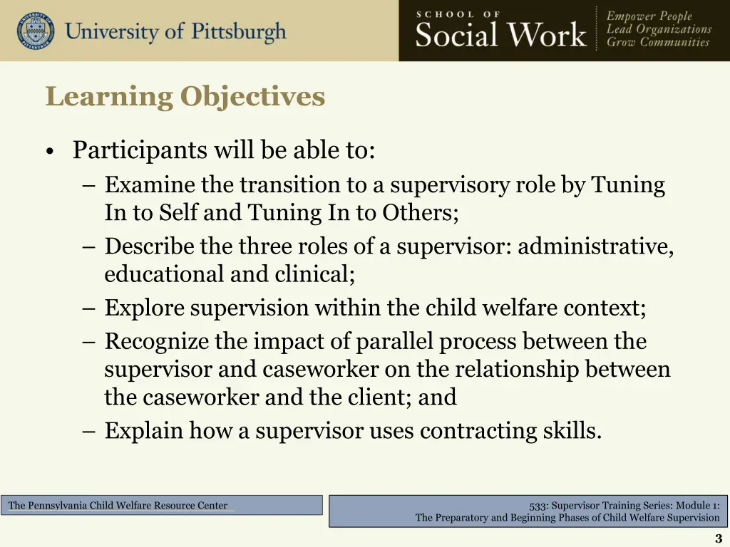 learning objectives