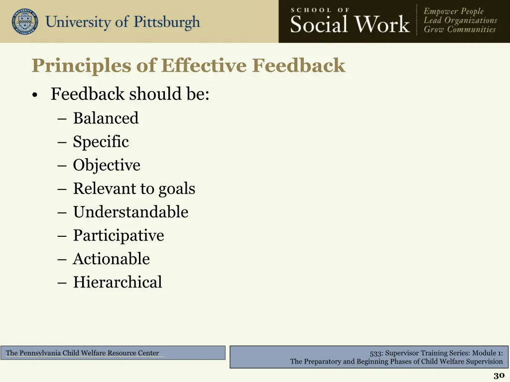 principles of effective feedback