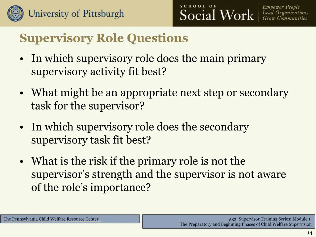 supervisory role questions