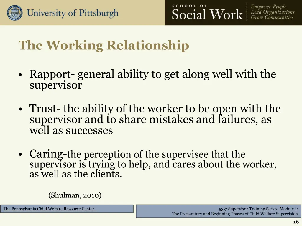 the working relationship