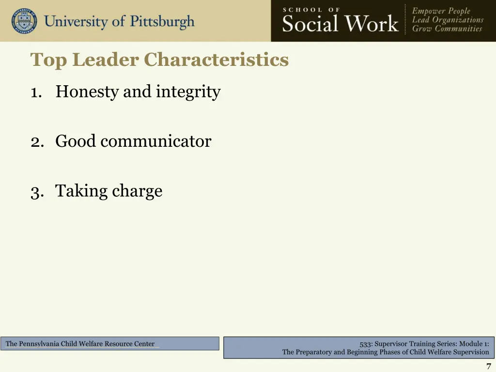 top leader characteristics