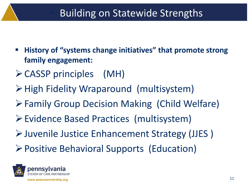 building on statewide strengths