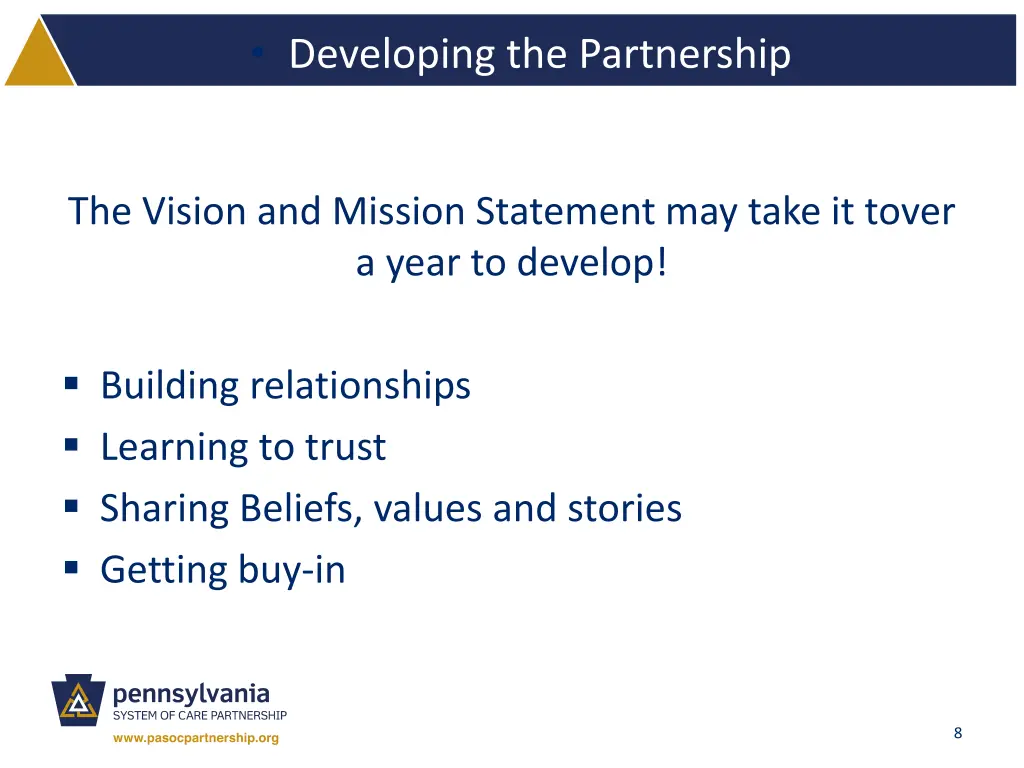 developing the partnership