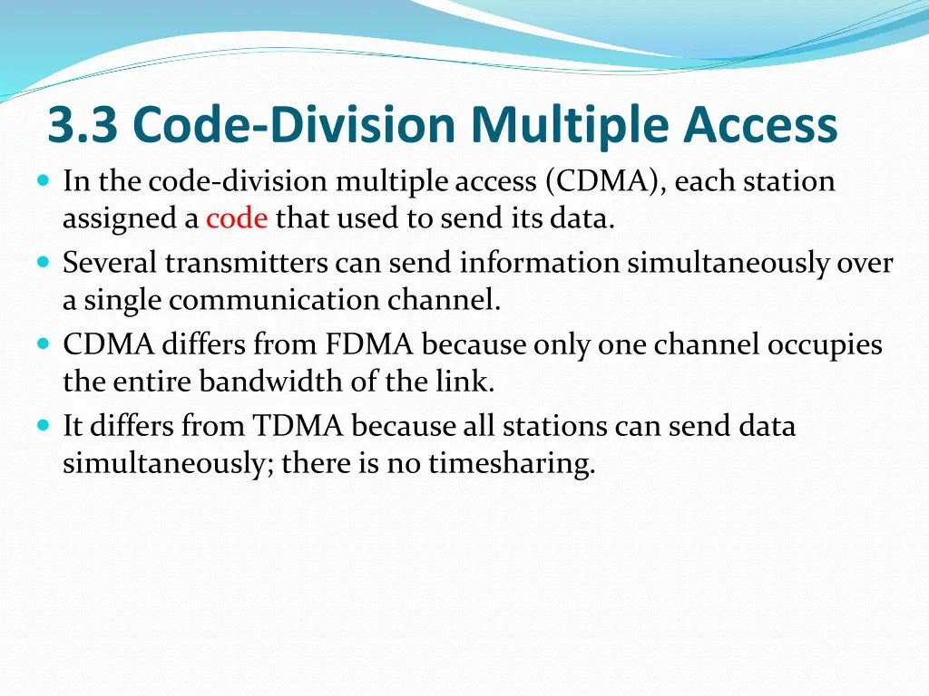 3 3 code division multiple access in the code