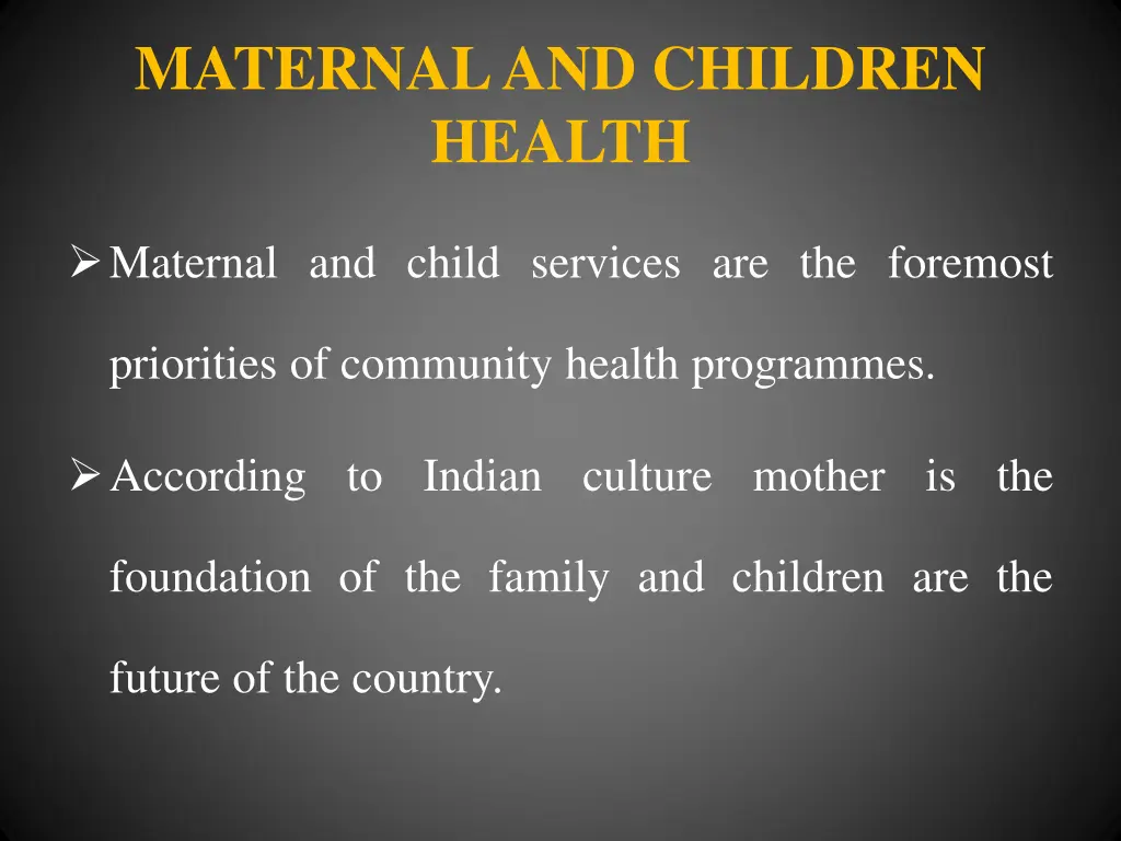 maternal and children health