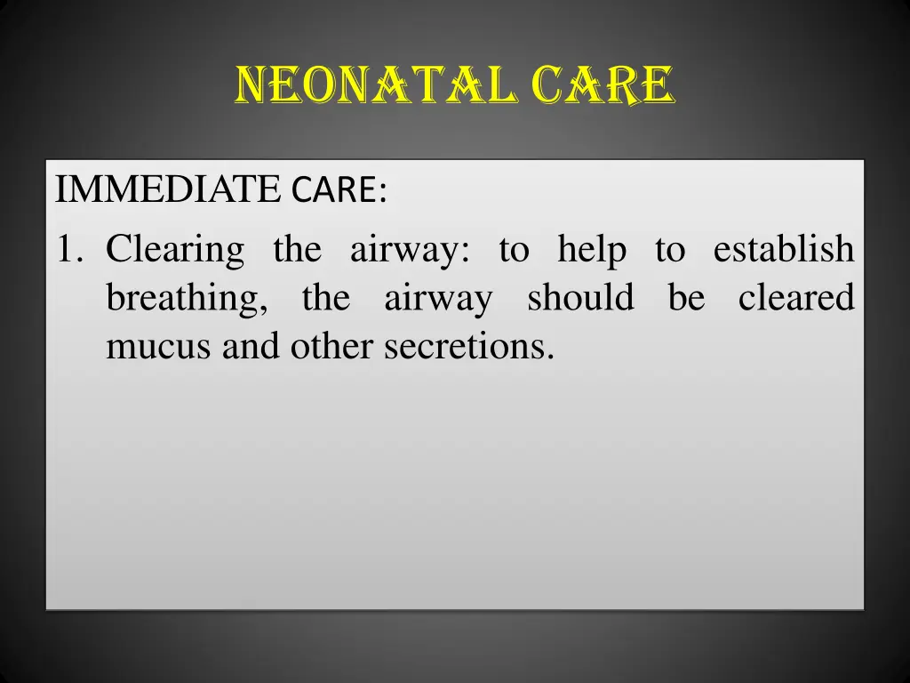 neonatal care 1