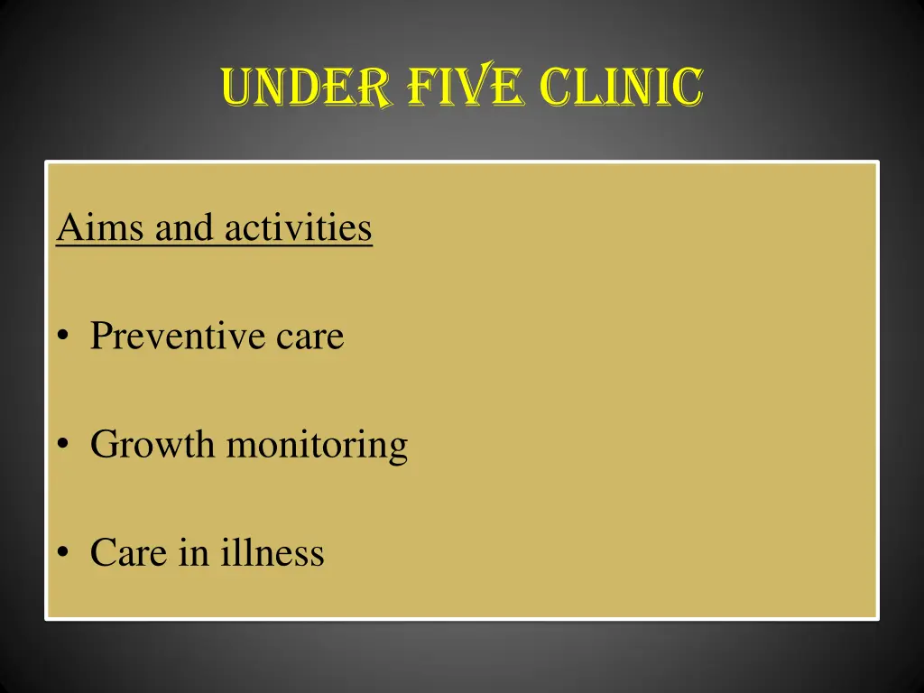 under five clinic