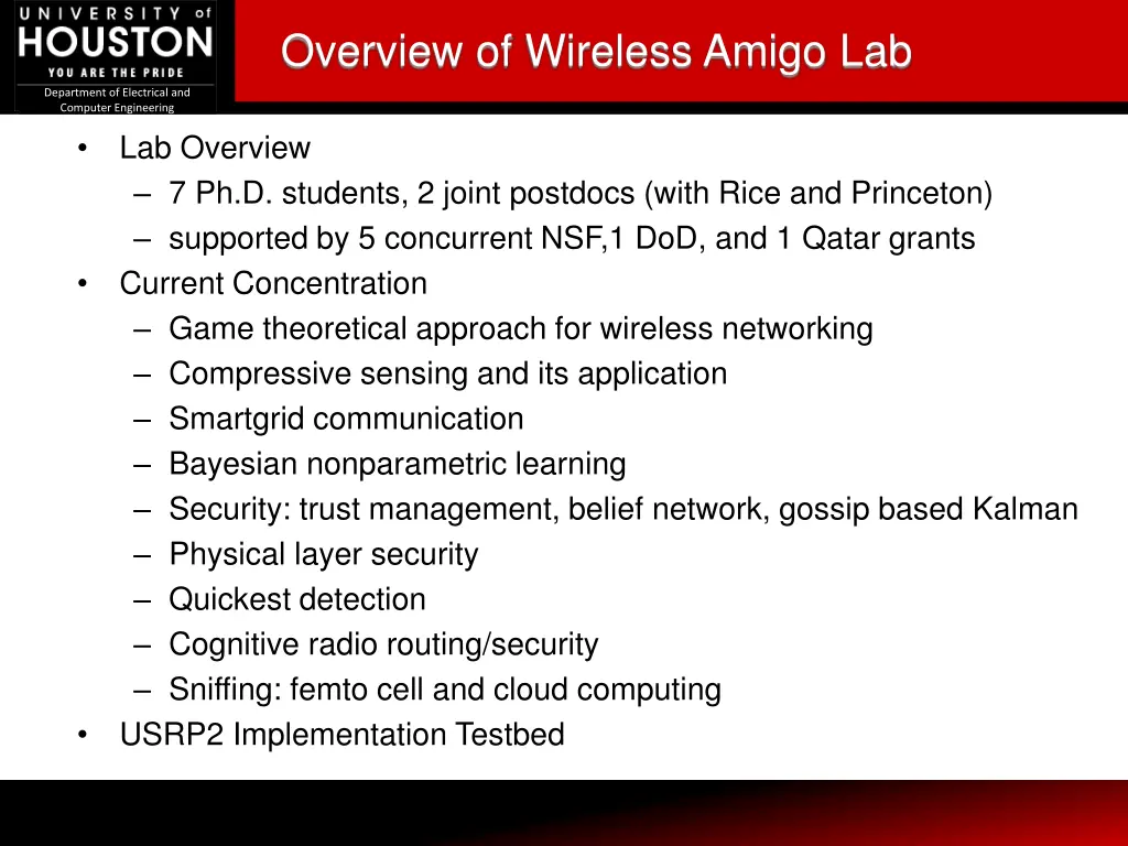 overview of wireless amigo lab
