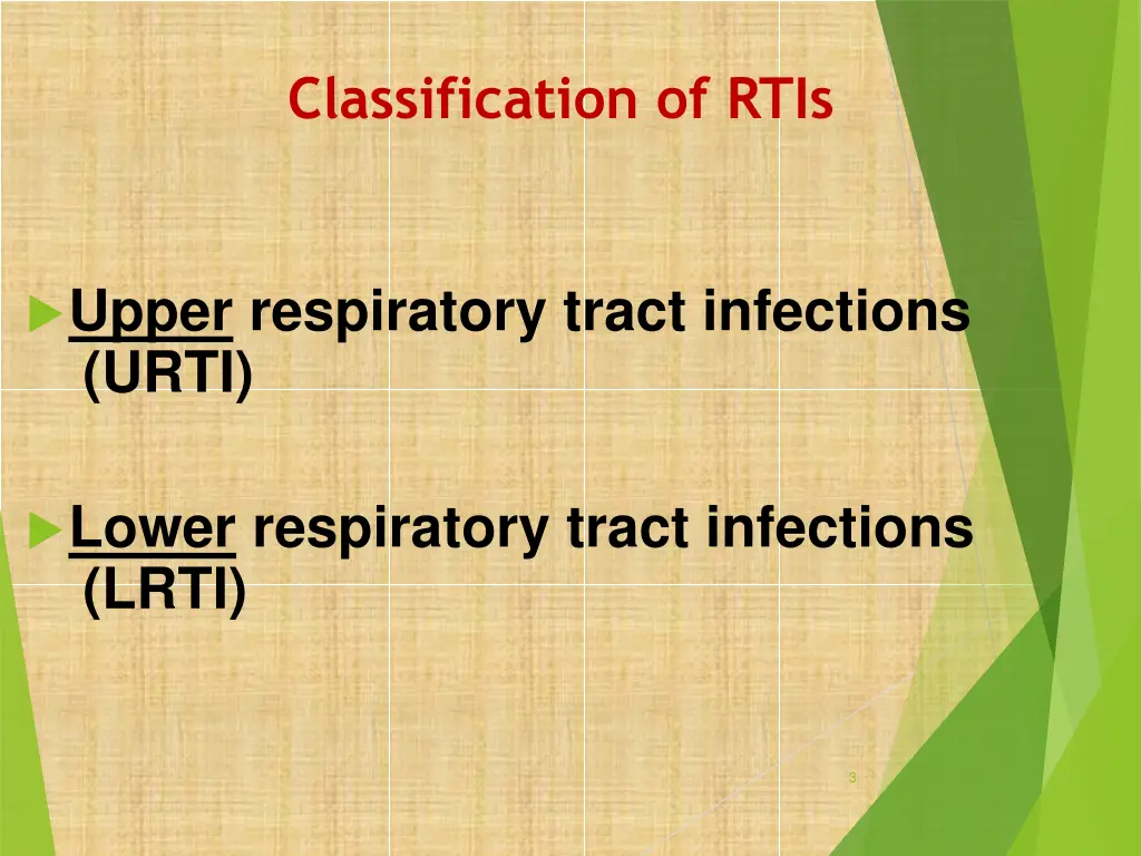 classification of rtis