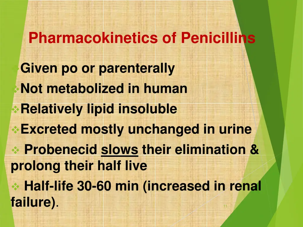 pharmacokinetics of penicillins