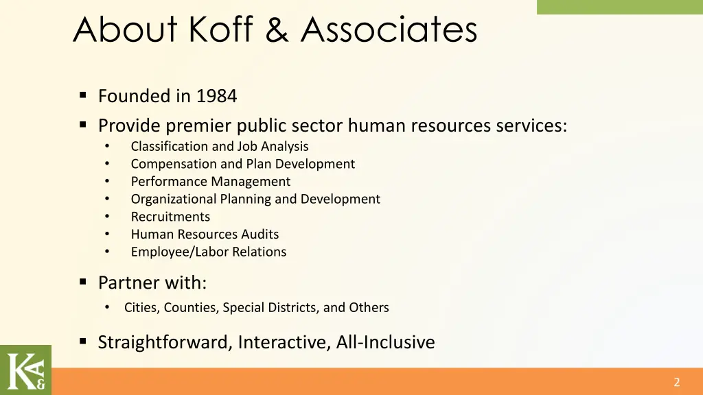 about koff associates