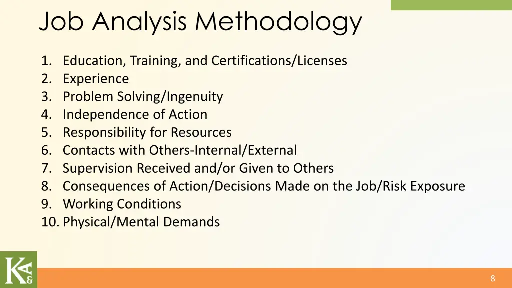job analysis methodology
