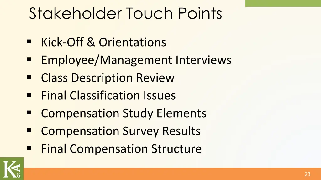 stakeholder touch points