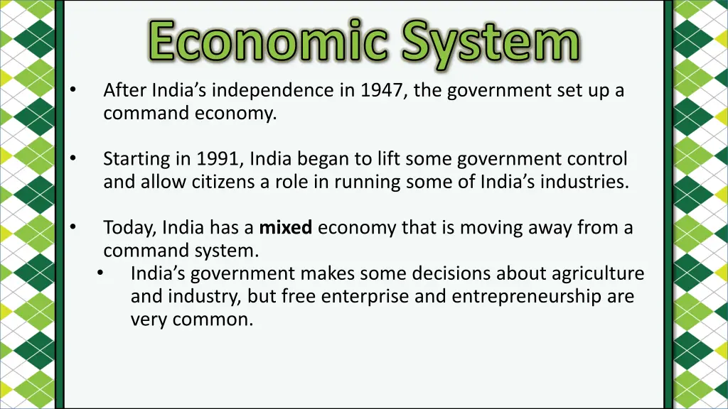 economic system after india s independence