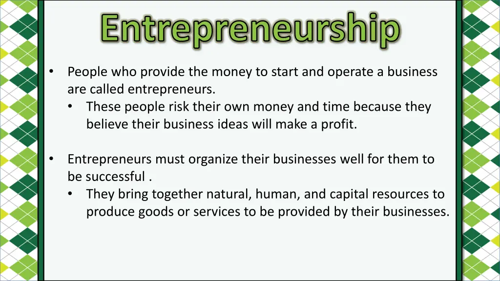 entrepreneurship