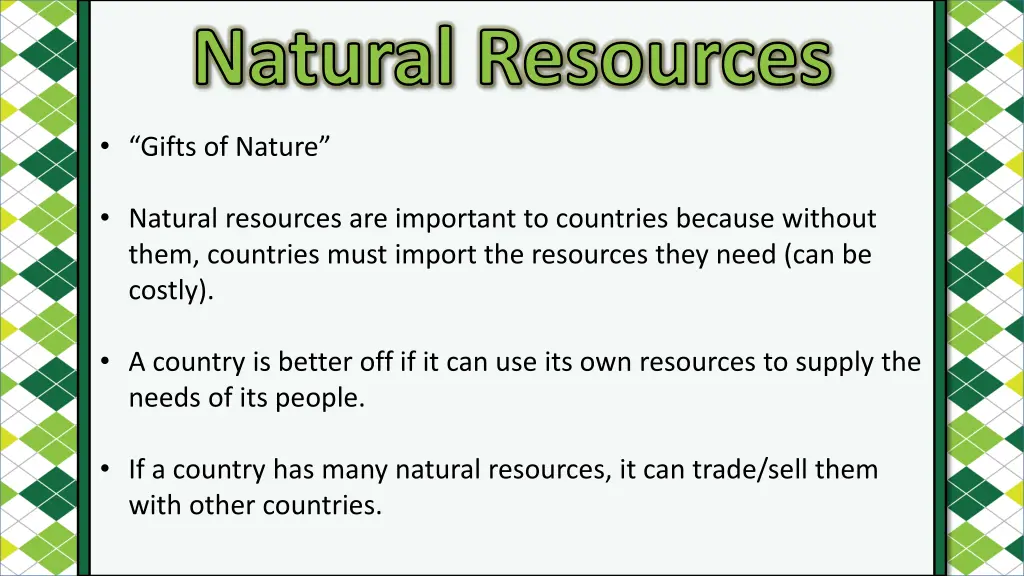 natural resources