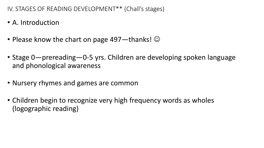 iv stages of reading development chall s stages