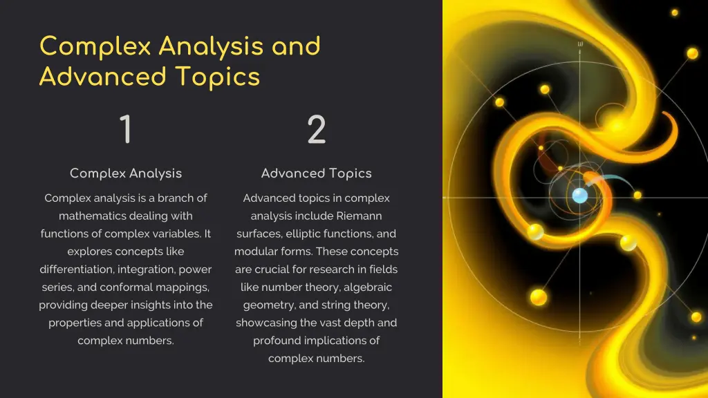 complex analysis and advanced topics